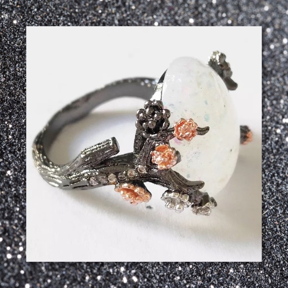 LAST 1 5⭐️🆕 White Fire Opal 925 Silver Ring 6,7,8 - Picture 5 of 6